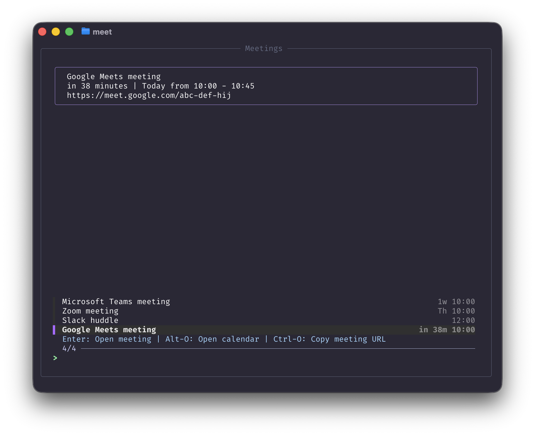 meetings-cli